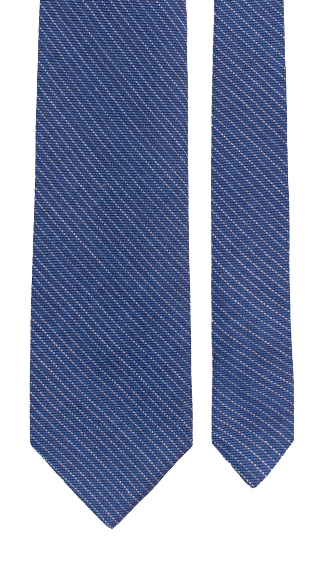 Cravatta di Lana Bluette con Righe Grigie L1316 Made in Italy Graffeo Cravatte Pala