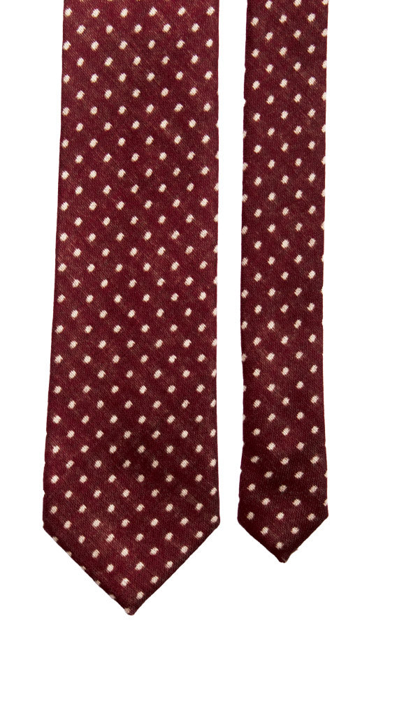 Cravatta di Lana Bordeaux Fantasia Beige Made in italy Graffeo Cravatte Pala