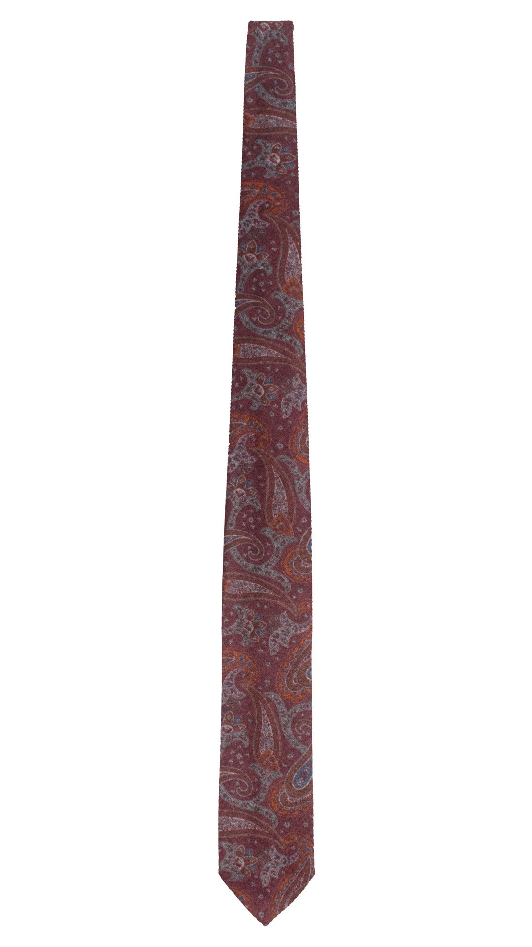Cravatta di Lana Borgogna Paisley Multicolor L1220 Made in Italy Graffeo Cravatte Intera