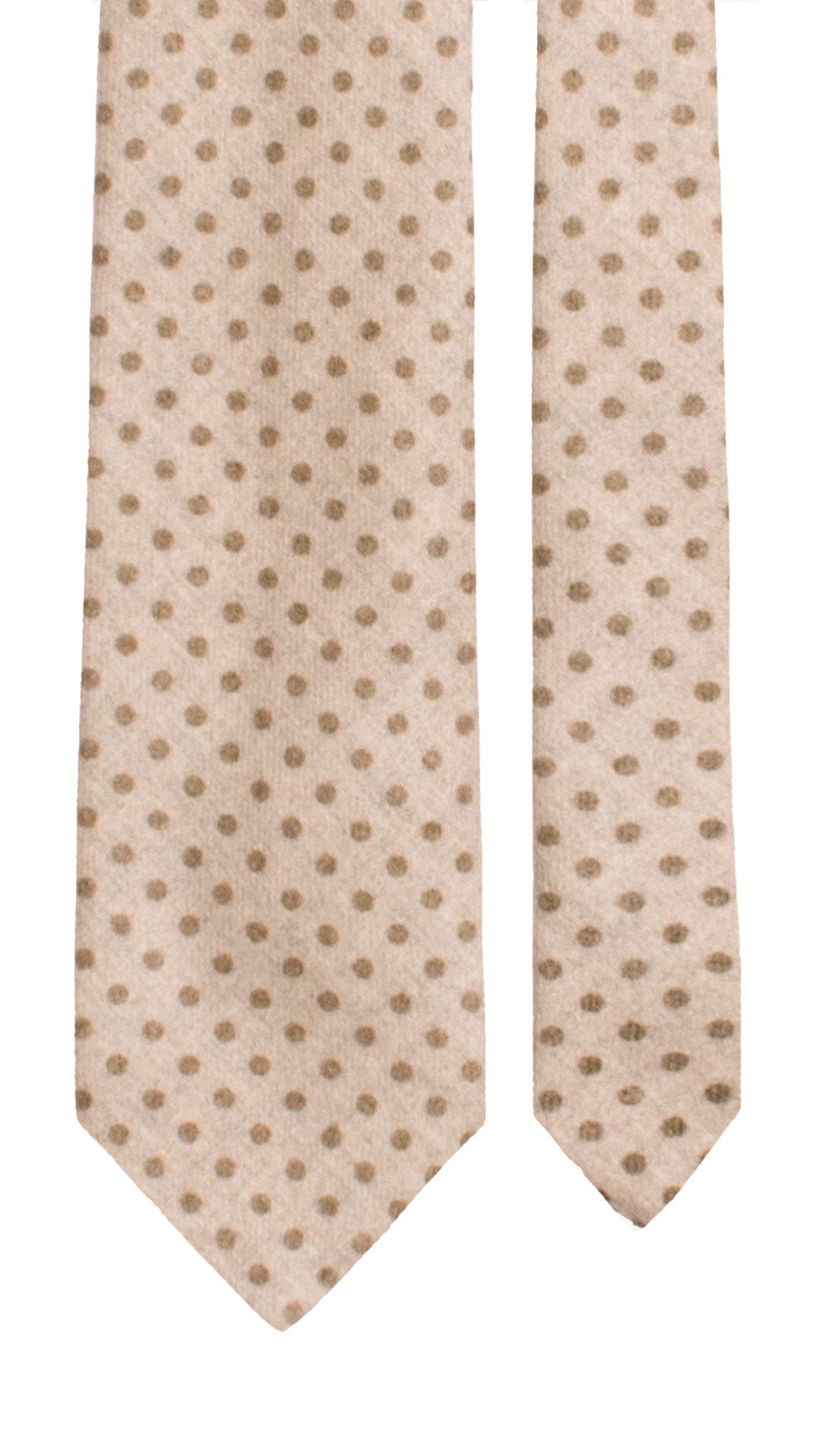 Cravatta di Lana Grigio Tortora a Pois Marroni L1183 Made in Italy Graffeo Cravatte Pala