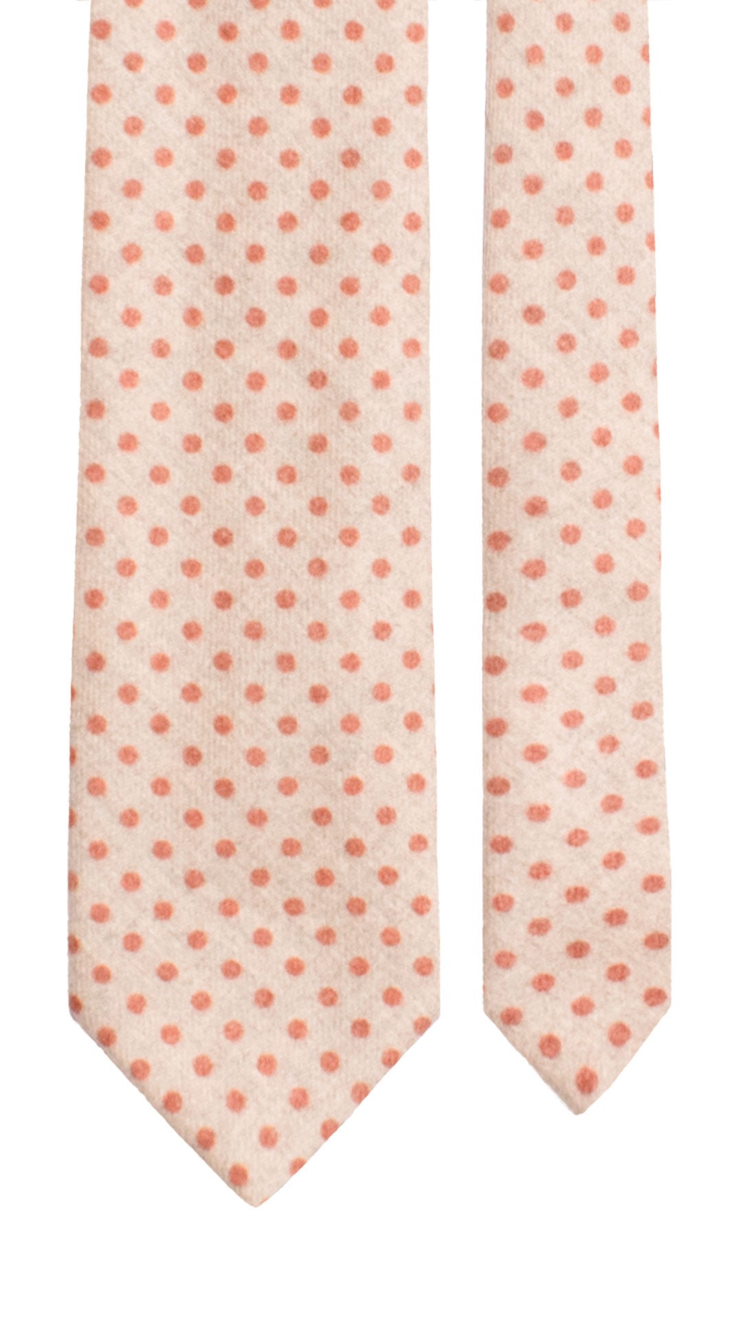 Cravatta di Lana Grigio Tortora a Pois Rosso Mattone L1187 Made in Italy Graffeo Cravatte Pala