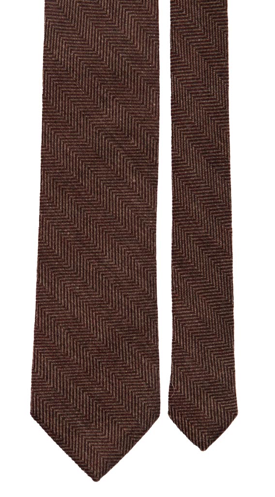 Cravatta di Lana Lisca di Pesce Marrone Bordeaux Made in italy Graffeo Cravatte Pala