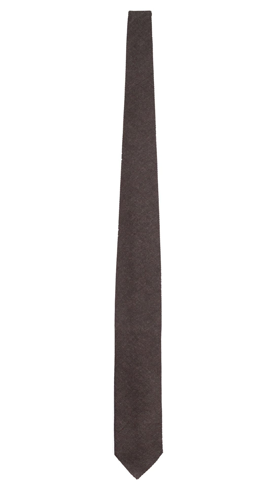Cravatta di Lana Marrone Bruciato Tinta Unita L1260 Made in Italy Graffeo Cravatte Intera
