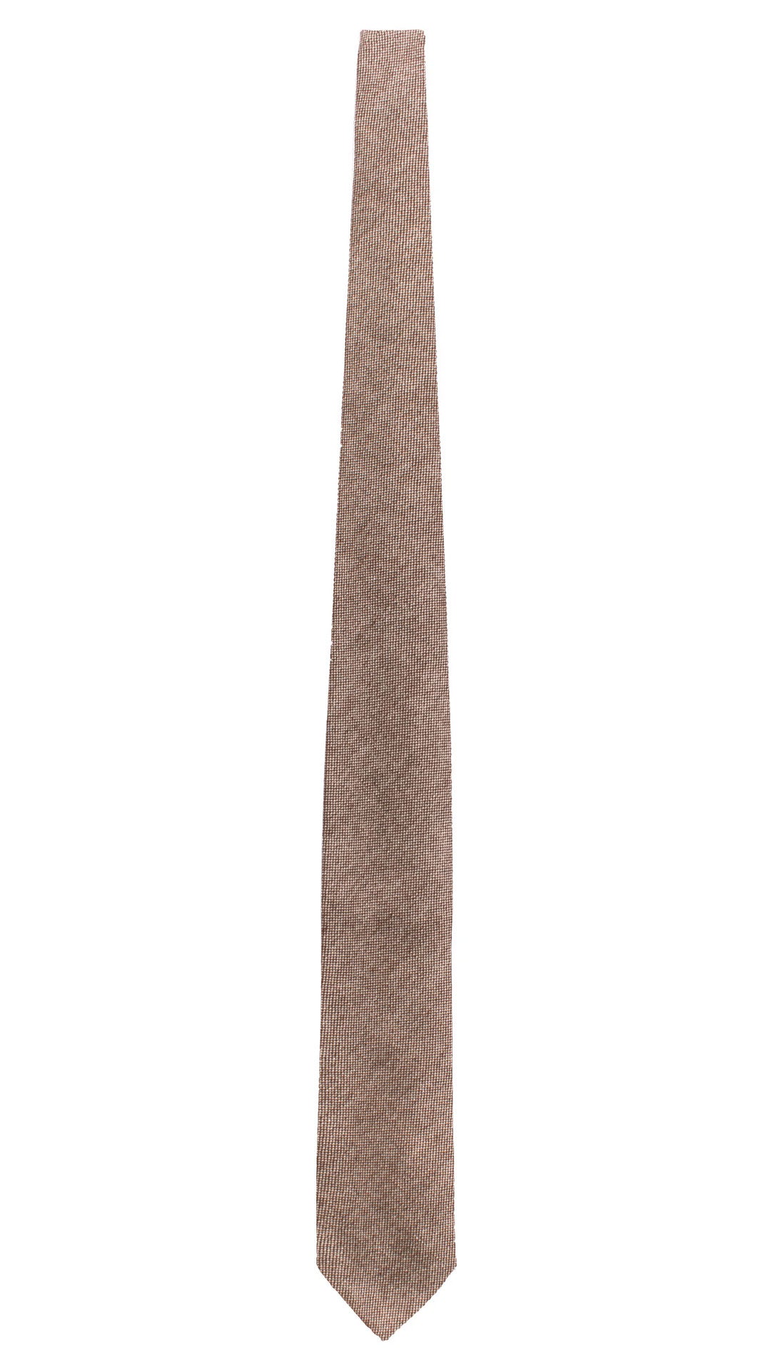 Cravatta di Lana Marrone Fantasia Bianco L1287 Made in Italy Graffeo Cravatte Intera