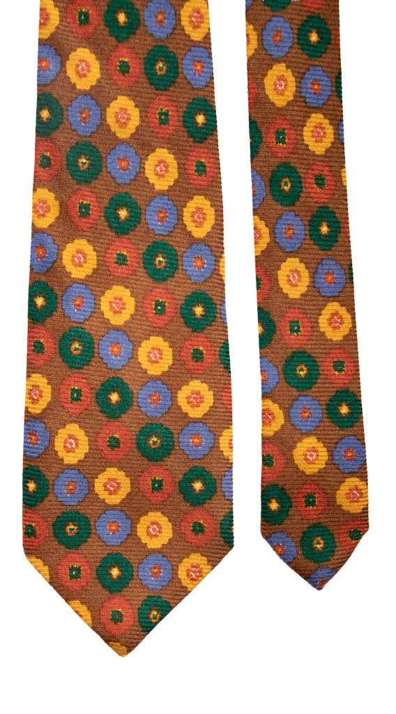 Cravatta di Lana Marrone Fantasia Multicolor Made in italy Graffeo Cravatte Pala