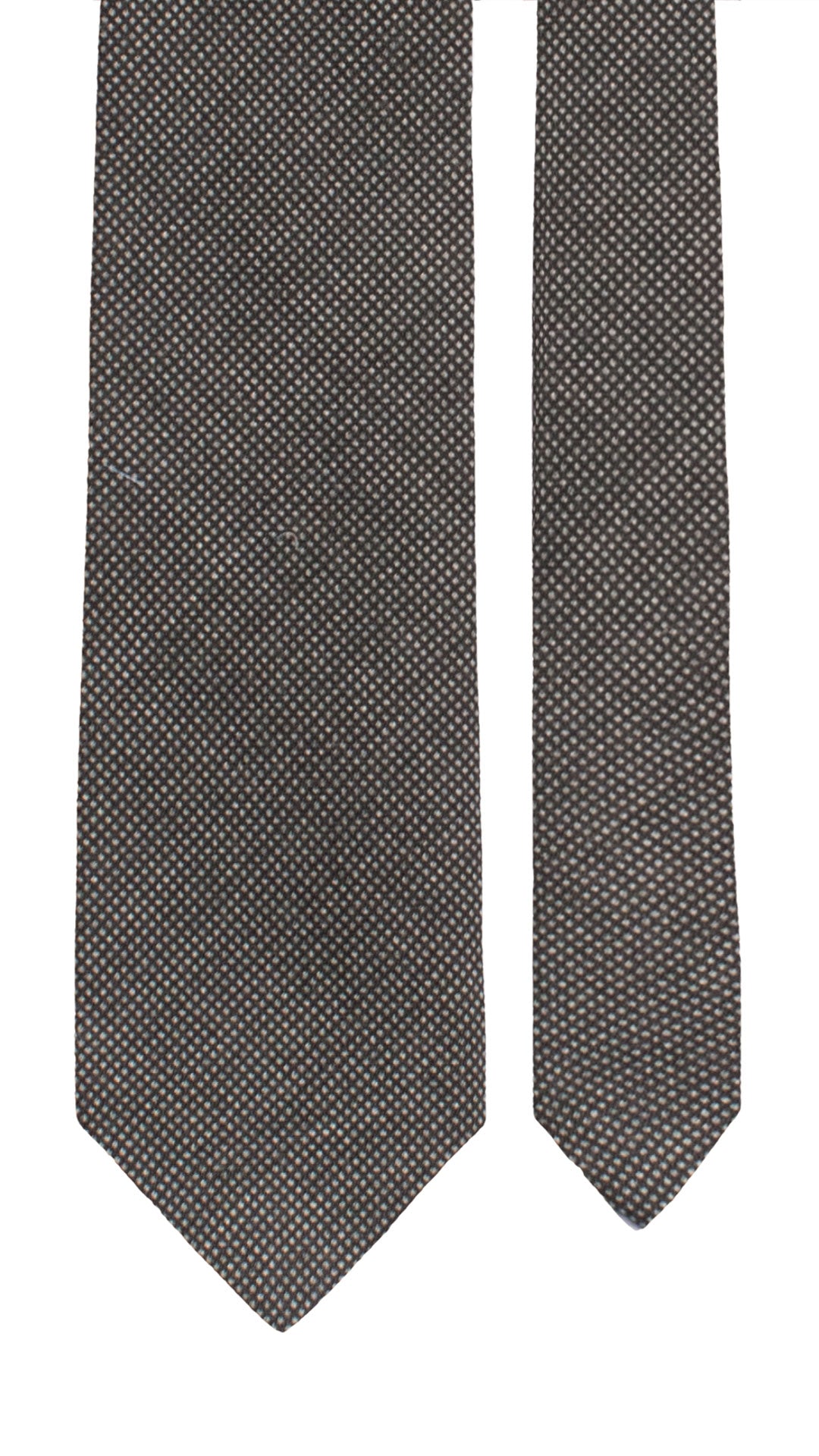Cravatta di Lana Nera Fantasia Grigio L1307 Made in Italy Graffeo Cravatte Pala