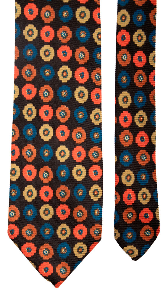 Cravatta di Lana Nera Fantasia Multicolor Made in Italy Graffeo Cravatte Pala