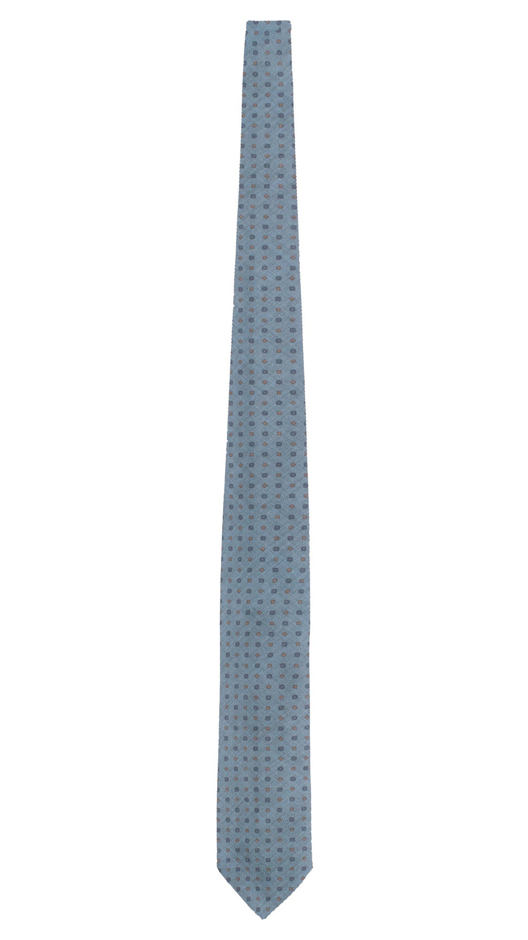 Cravatta di Lana Ottanio Fantasia Marrone Blu L1204 Made in Italy Graffeo Cravatte Intera