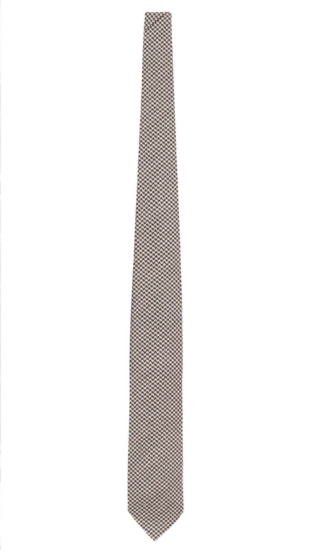 Cravatta di Lana Pied de Poule Bianco Grigio Nero L1317 Made in Italy Graffeo Cravatte Intera