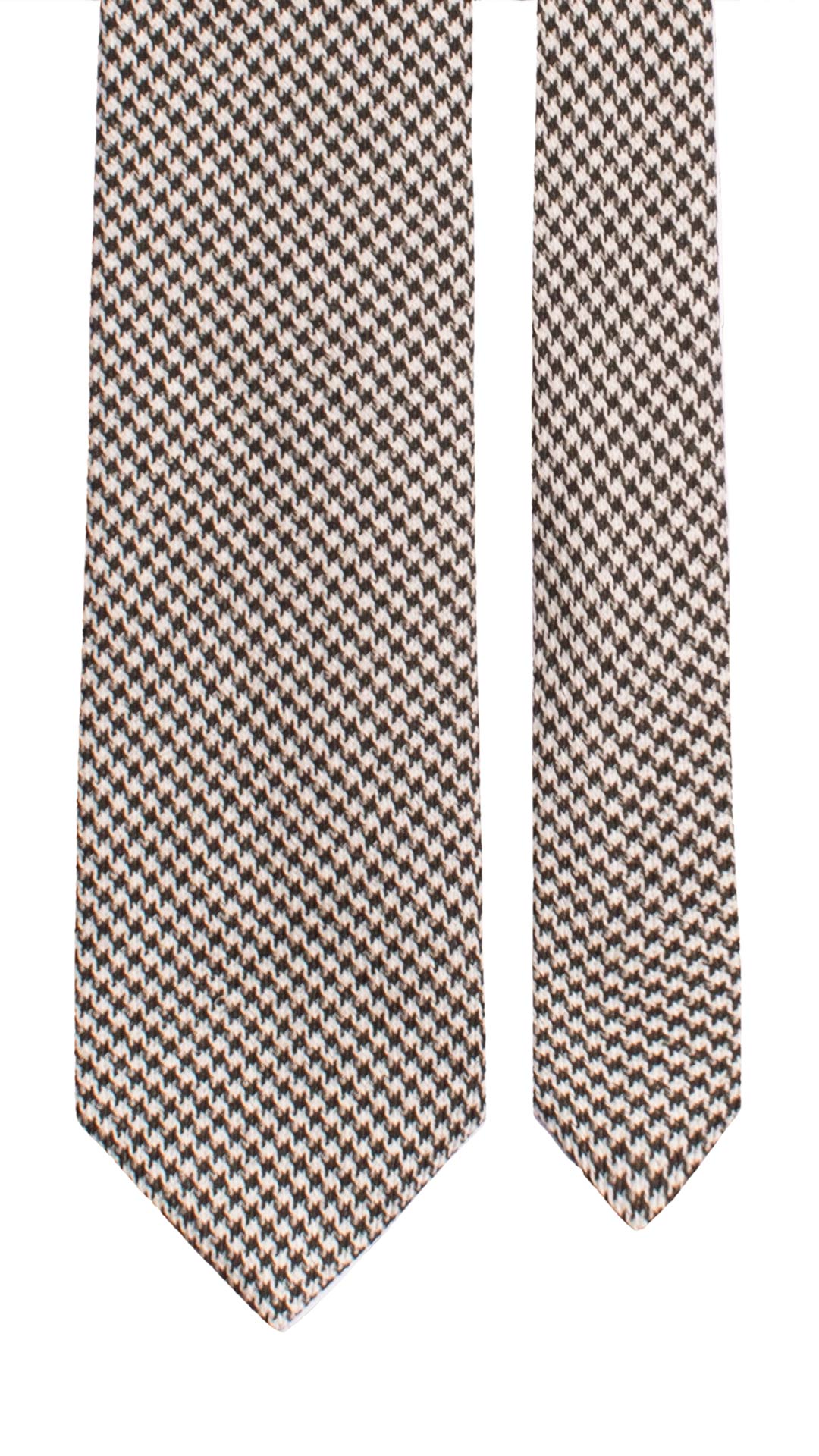 Cravatta di Lana Pied de Poule Bianco Grigio Nero L1317 Made in Italy Graffeo Cravatte Pala