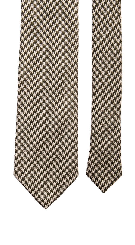 Cravatta di Lana Pied de Poule Bianco Verde Made in Italy Graffeo Cravatte Pala