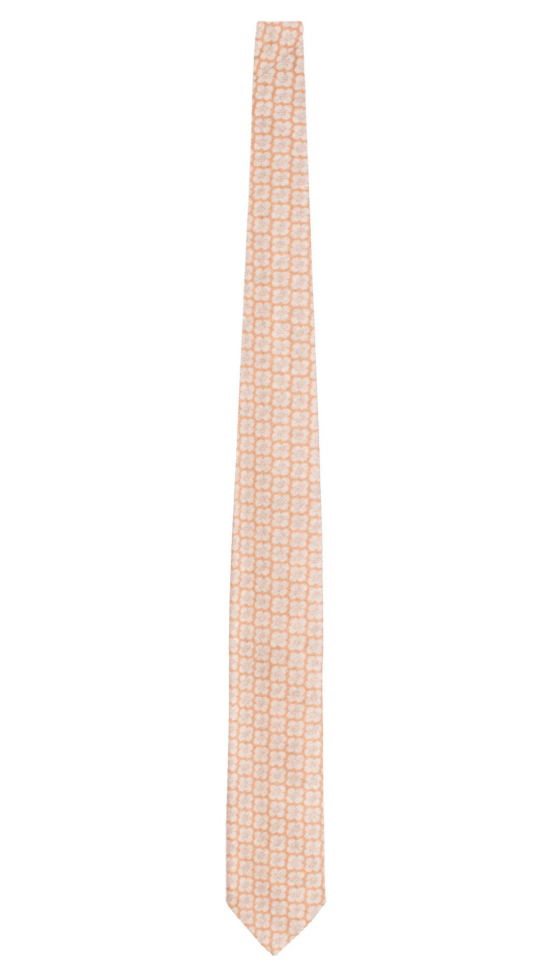 Cravatta di Lana Rosa Salmone Fantasia Grigio Chiaro L1180 Made in Italy Graffeo Cravatte Intera