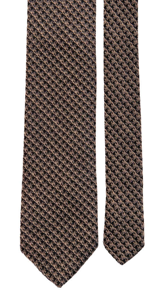 Cravatta di Lana Tortora Fantasia Nera Made in Italy Graffeo Cravatte Pala