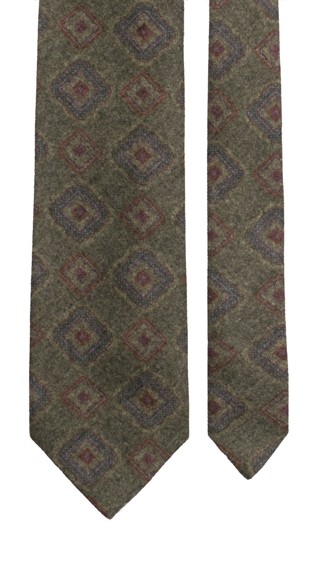 Cravatta di Lana Verde Fantasia Multicolor L1223 Made in Italy Graffeo Cravatte Pala