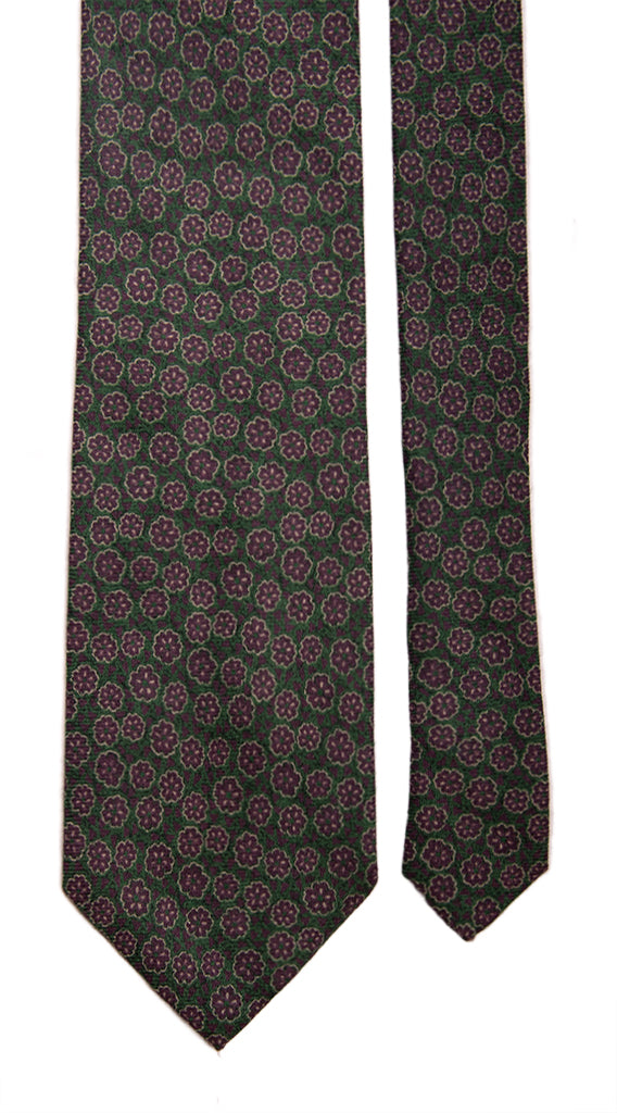 Cravatta di Lana Verde Fantasia Viola Made in Italy Graffeo Cravatte