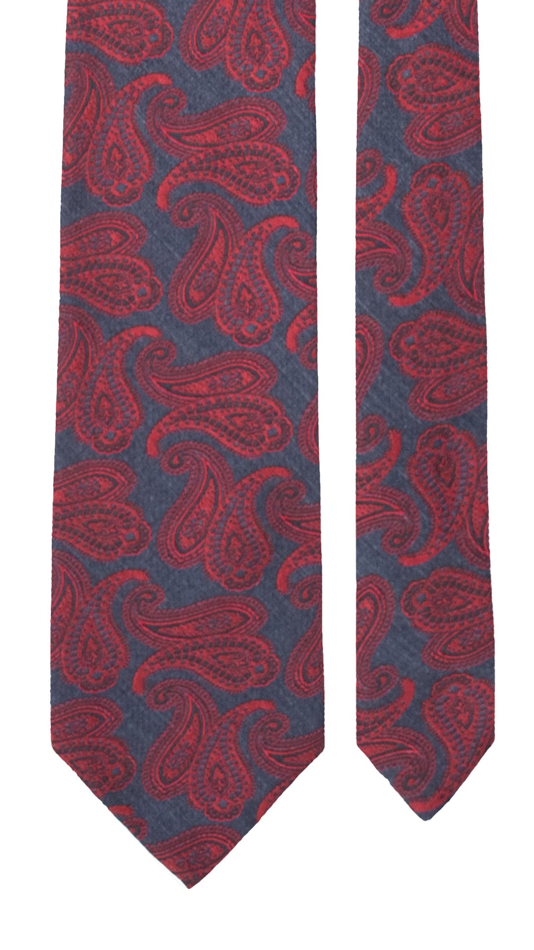 Cravatta di Seta Avio Paisley Rosso Bordeaux AN7609 Made in Italy Graffeo Cravatte Pala