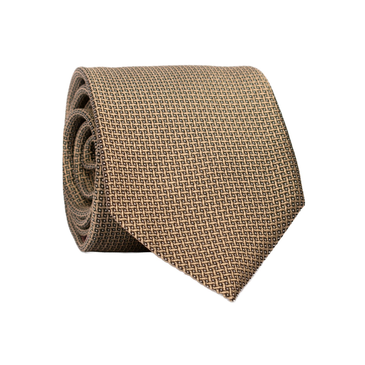 Cravatta di Seta Beige Fantasia Blu 7156 Graffeo Cravatte Made in Italy Rotolo