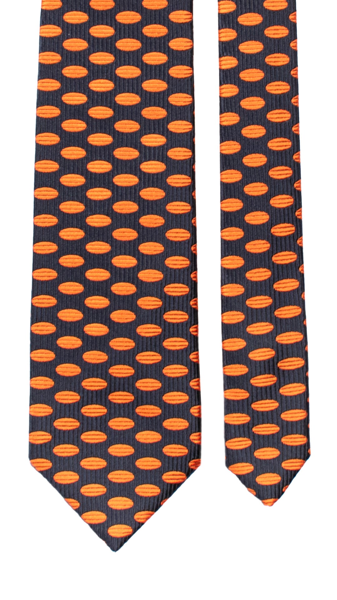 Cravatta di Seta Blu Fantasia Arancione AN7176 Graffeo Cravatte Made in Italy Pala
