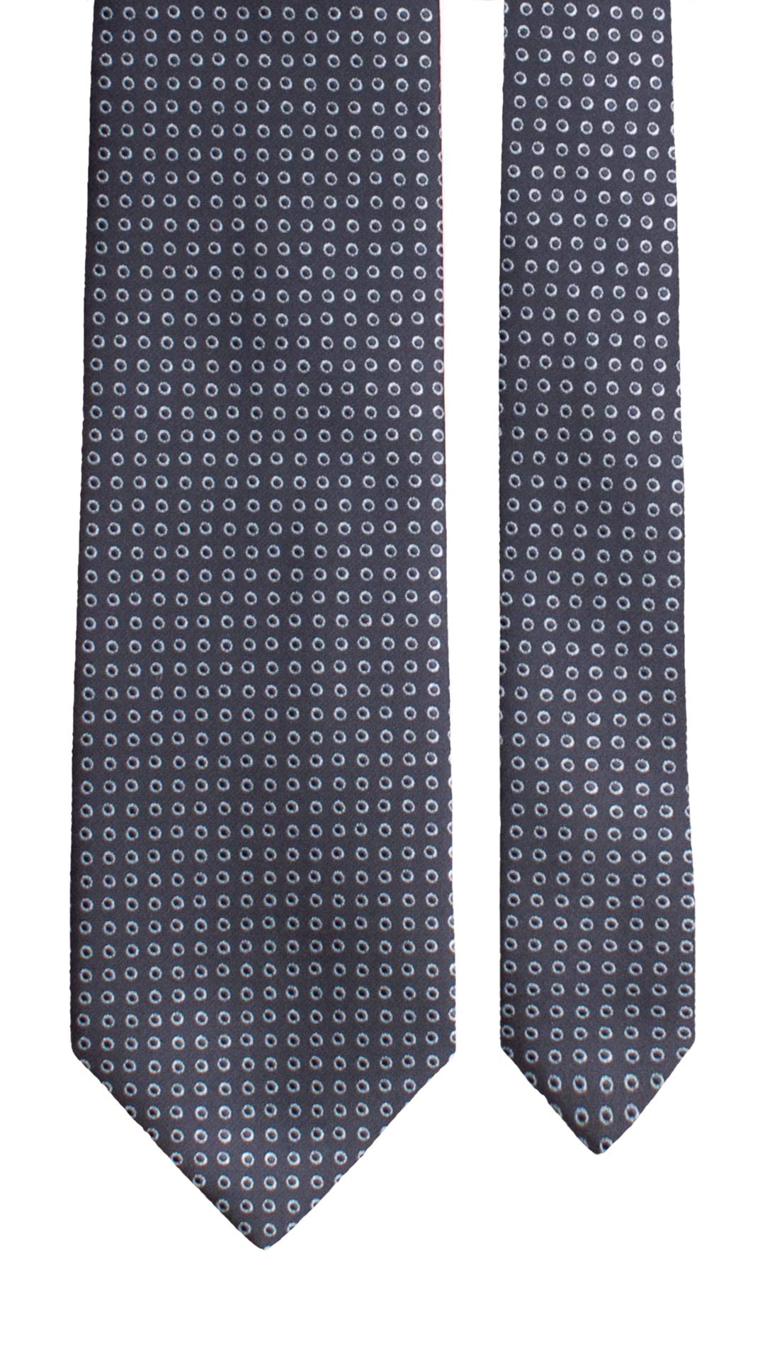 Cravatta di Seta Blu Fantasia Celeste 2098 Graffeo Cravatte Made in Italy Pala