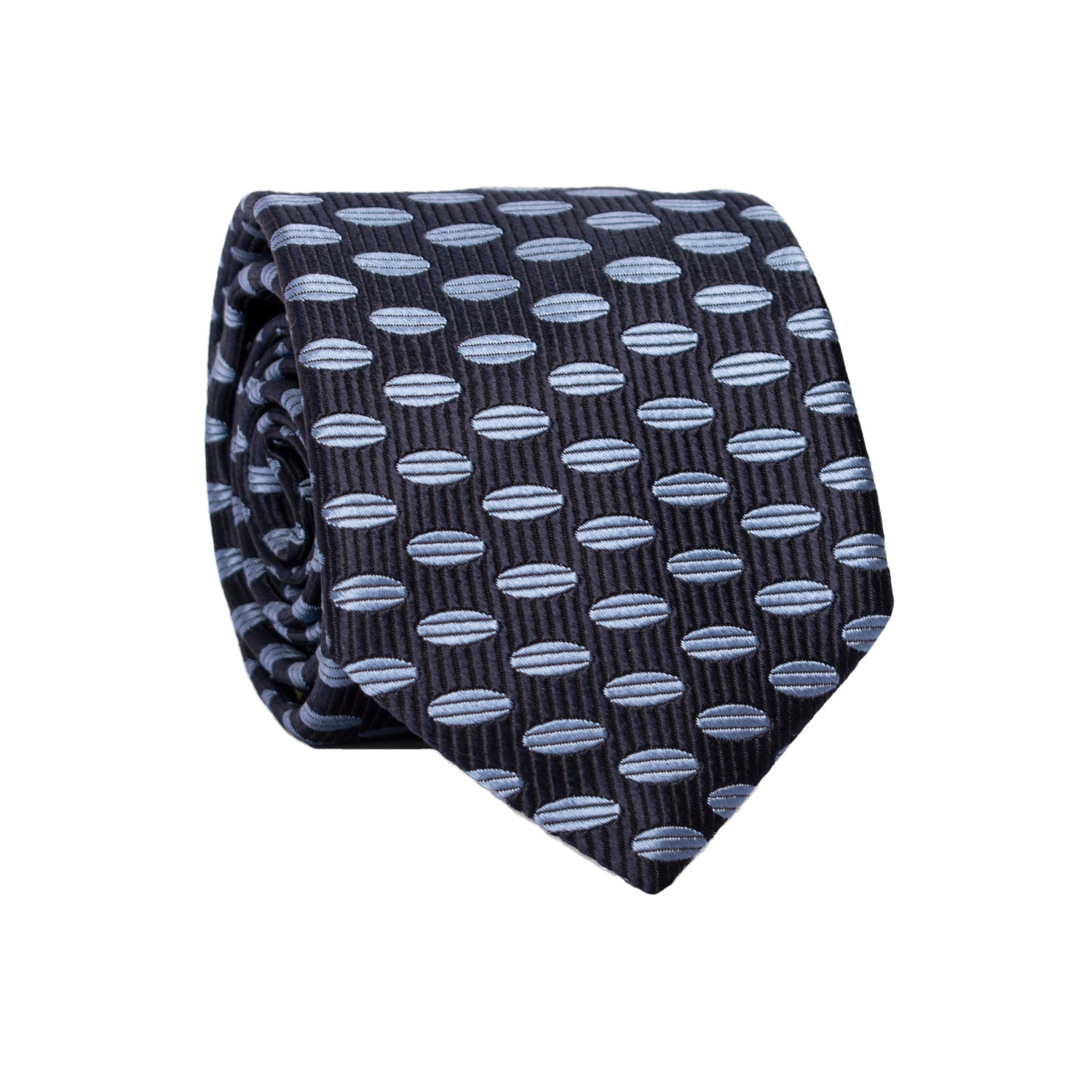 Cravatta di Seta Blu Fantasia Celeste AN7175 Graffeo Cravatte Made in Italy Rotolo