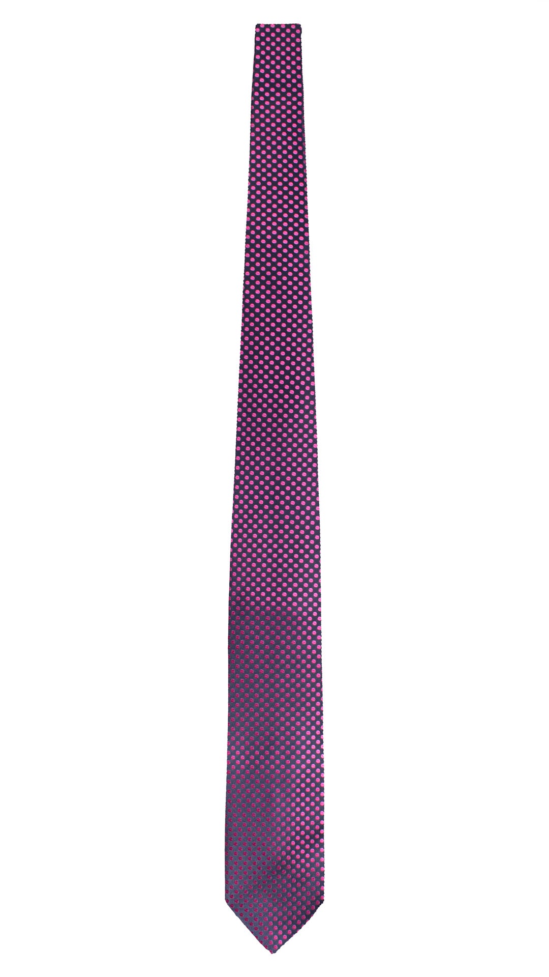 Cravatta di Seta Blu Fantasia Fucsia 1611 Graffeo Cravatte Made in Italy Intera