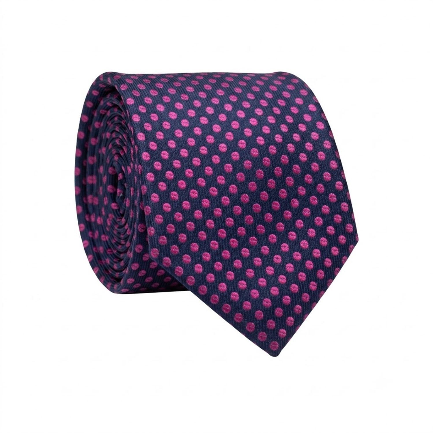 Cravatta di Seta Blu Fantasia Fucsia 1611 Graffeo Cravatte Made in Italy Rotolo