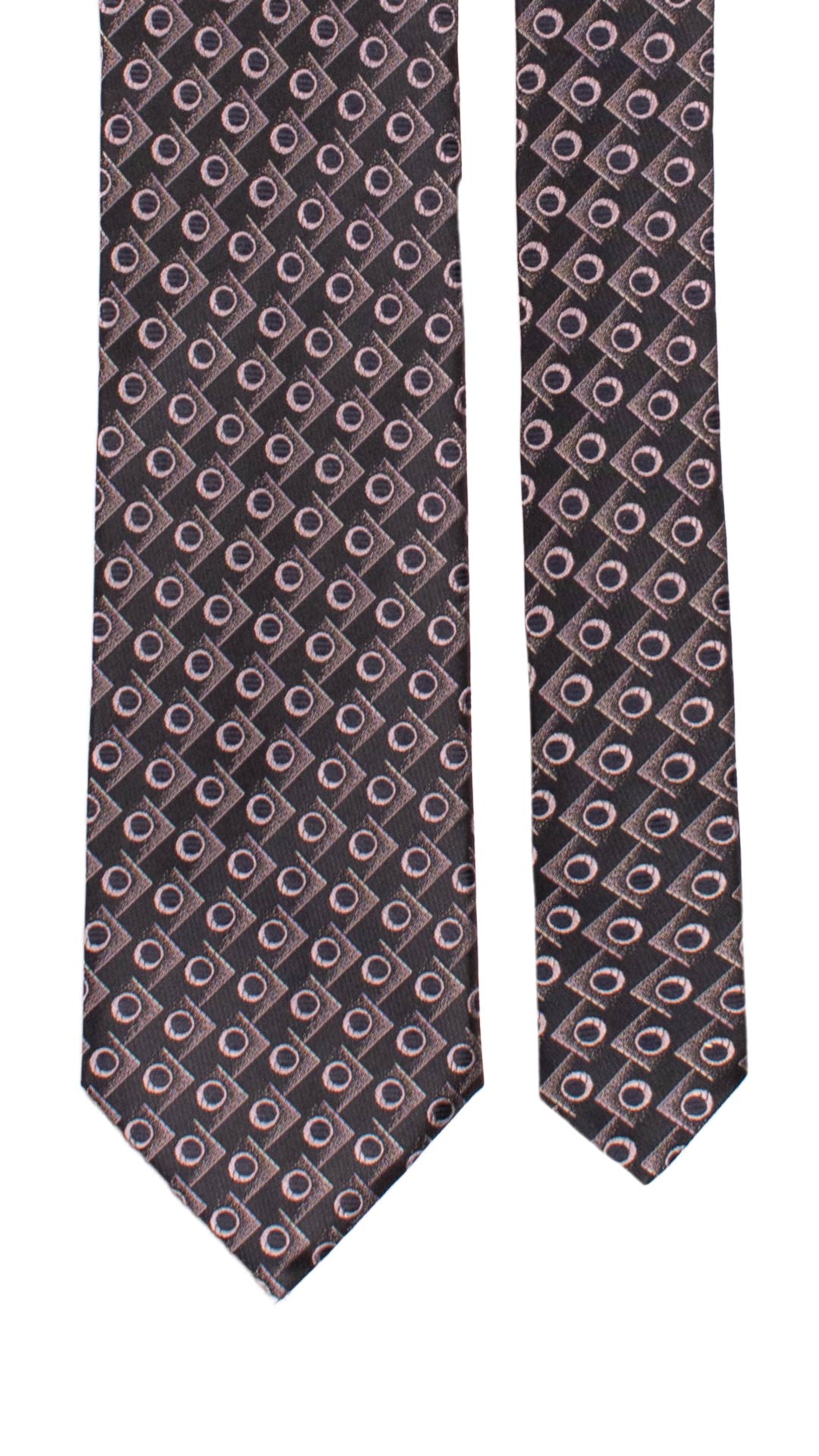 Cravatta di Seta Blu Fantasia Glicine 7275 Graffeo Cravatte Made in Italy Pala