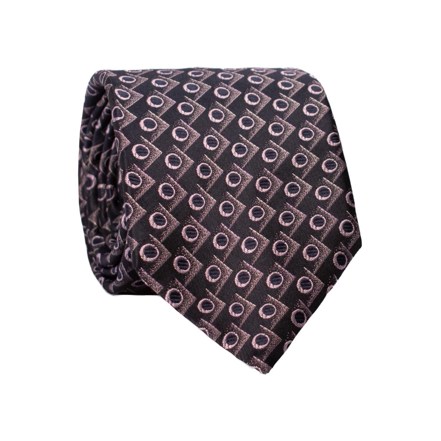 Cravatta di Seta Blu Fantasia Glicine 7275 Graffeo Cravatte Made in Italy Rotolo