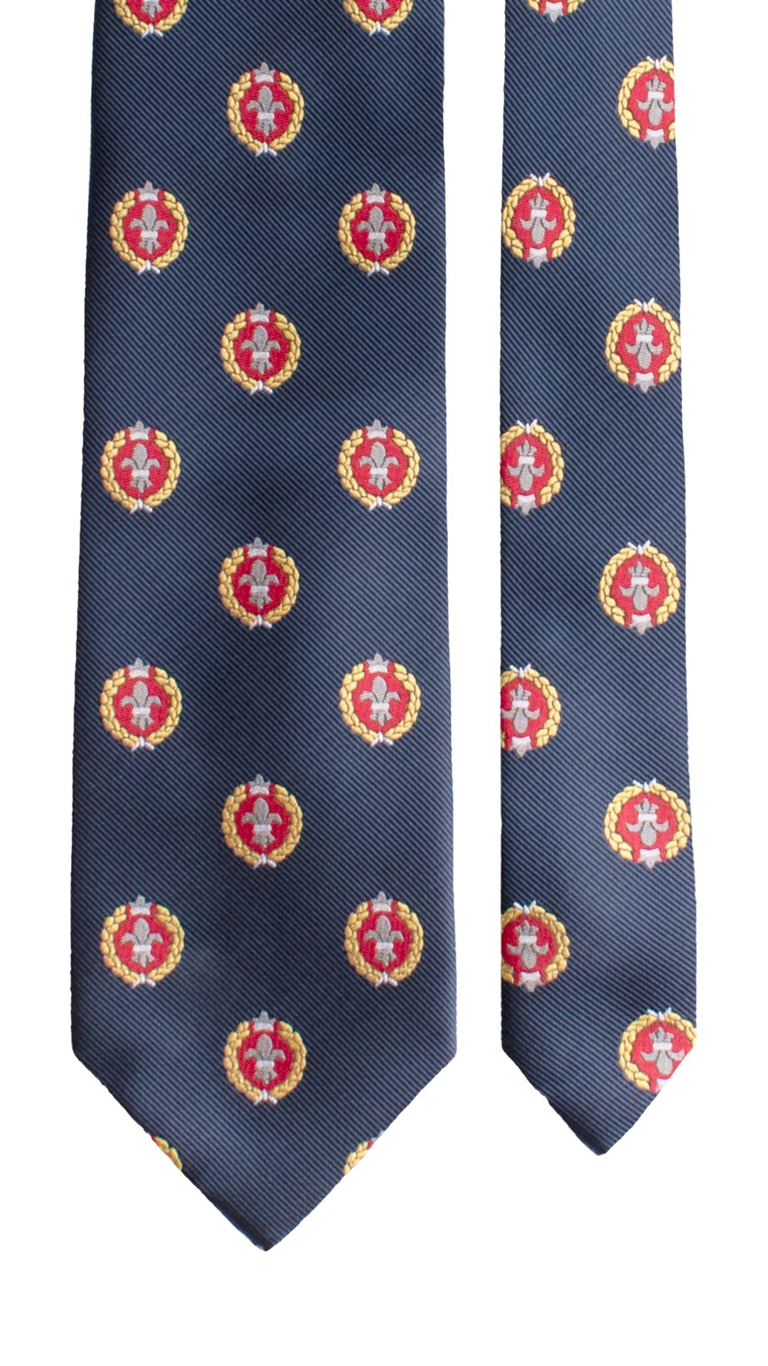 Cravatta di Seta Blu Fantasia Multicolor 1708 Graffeo Cravatte Made in Italy Pala