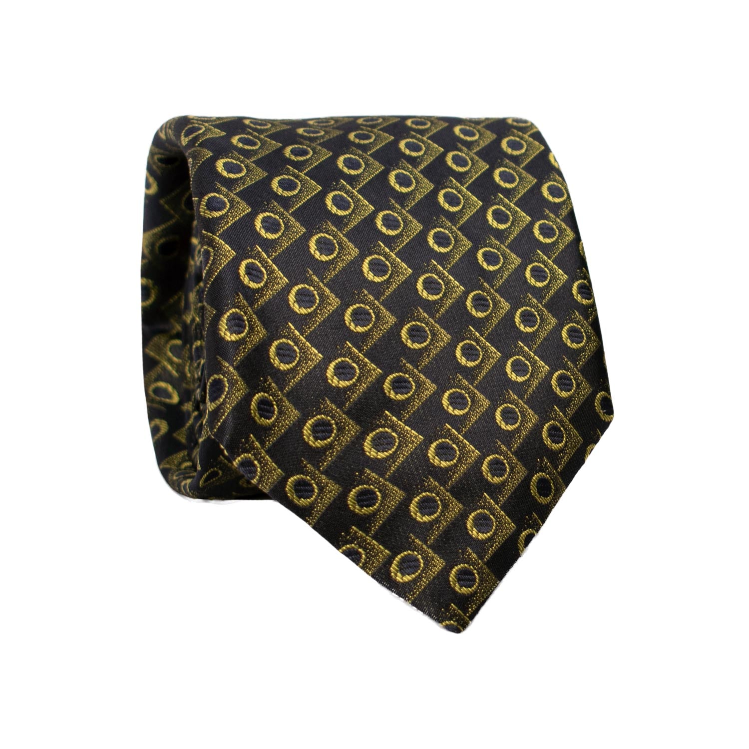 Cravatta di Seta Blu Fantasia Verde 7278 Graffeo Cravatte Made in Italy Rotolo