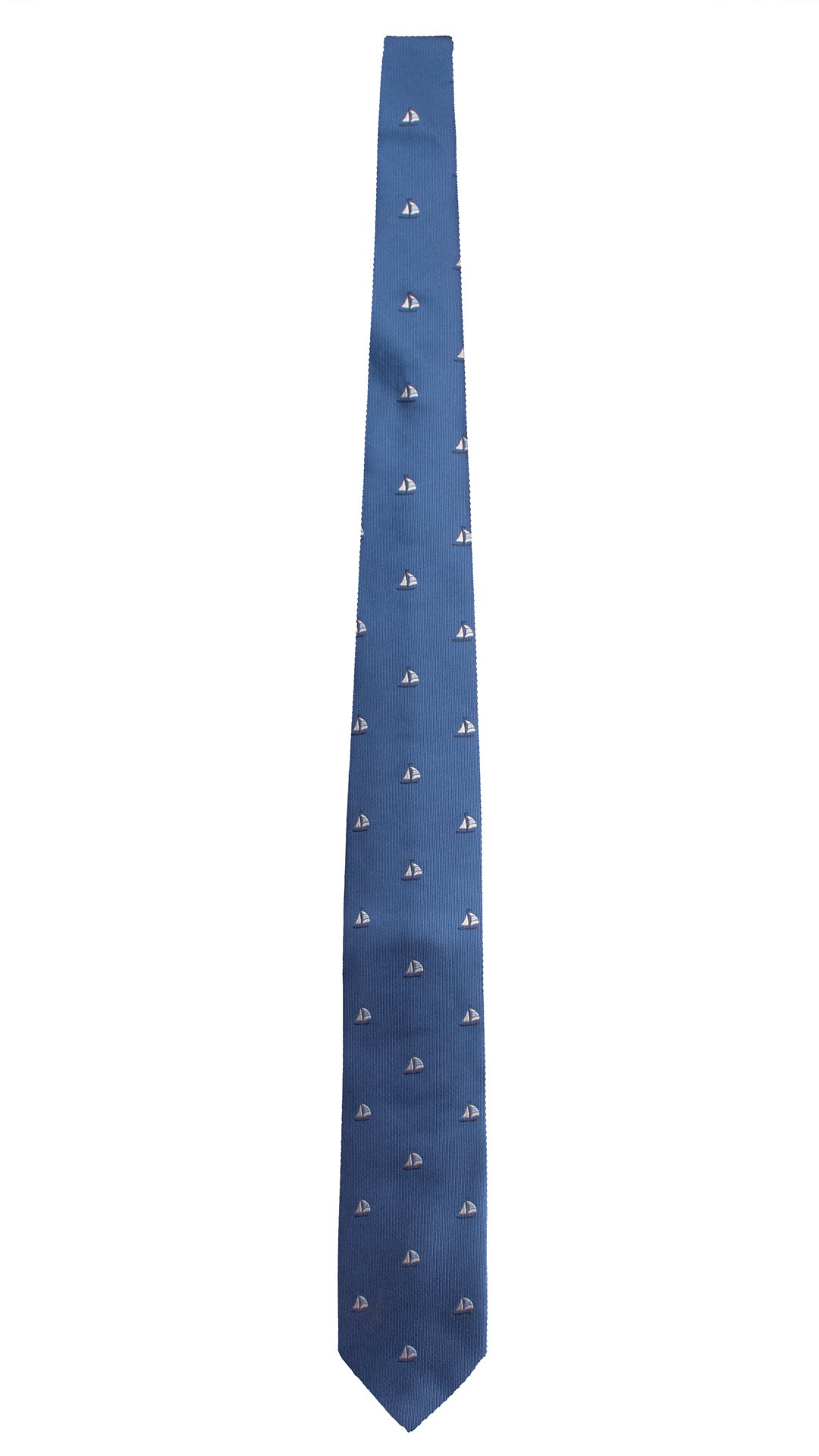 Cravatta di Seta Blu Navy Fantasia Bianca Celeste Blu 2077 Graffeo Cravatte Made in Italy Intera