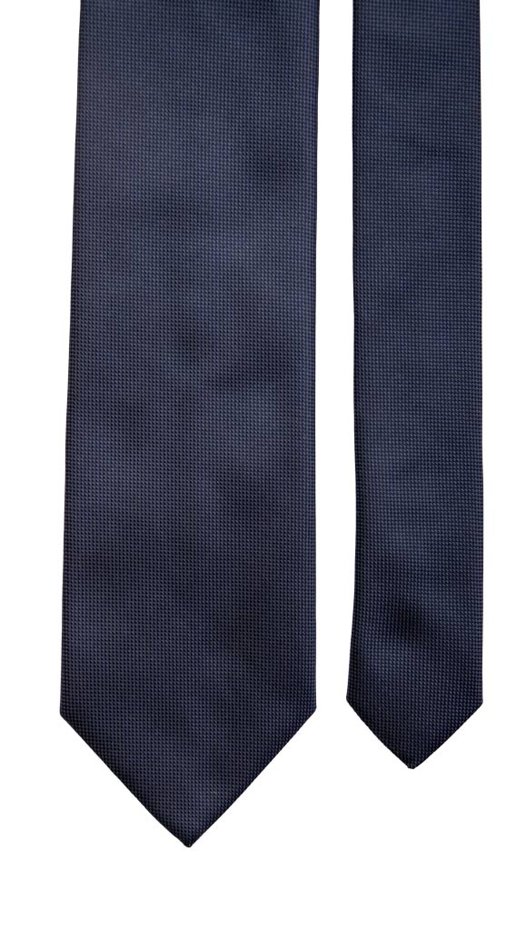 Cravatta di Seta Blu Navy Tinta Unita Made in Italy Graffeo Cravatte Pala