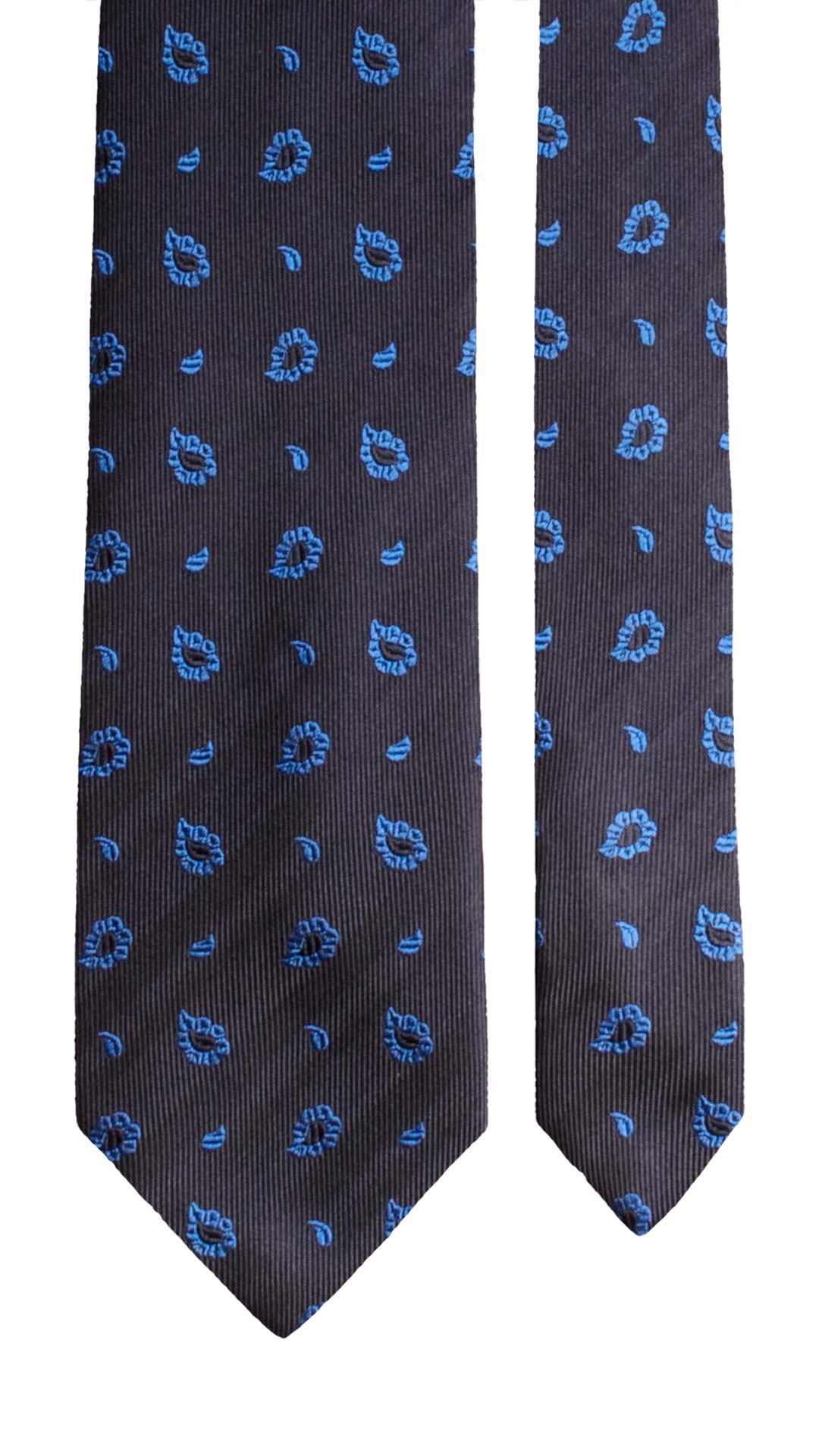 Cravatta di Seta Blu Paisley Bluette 2178 Graffeo Cravatte Made in Italy Pala