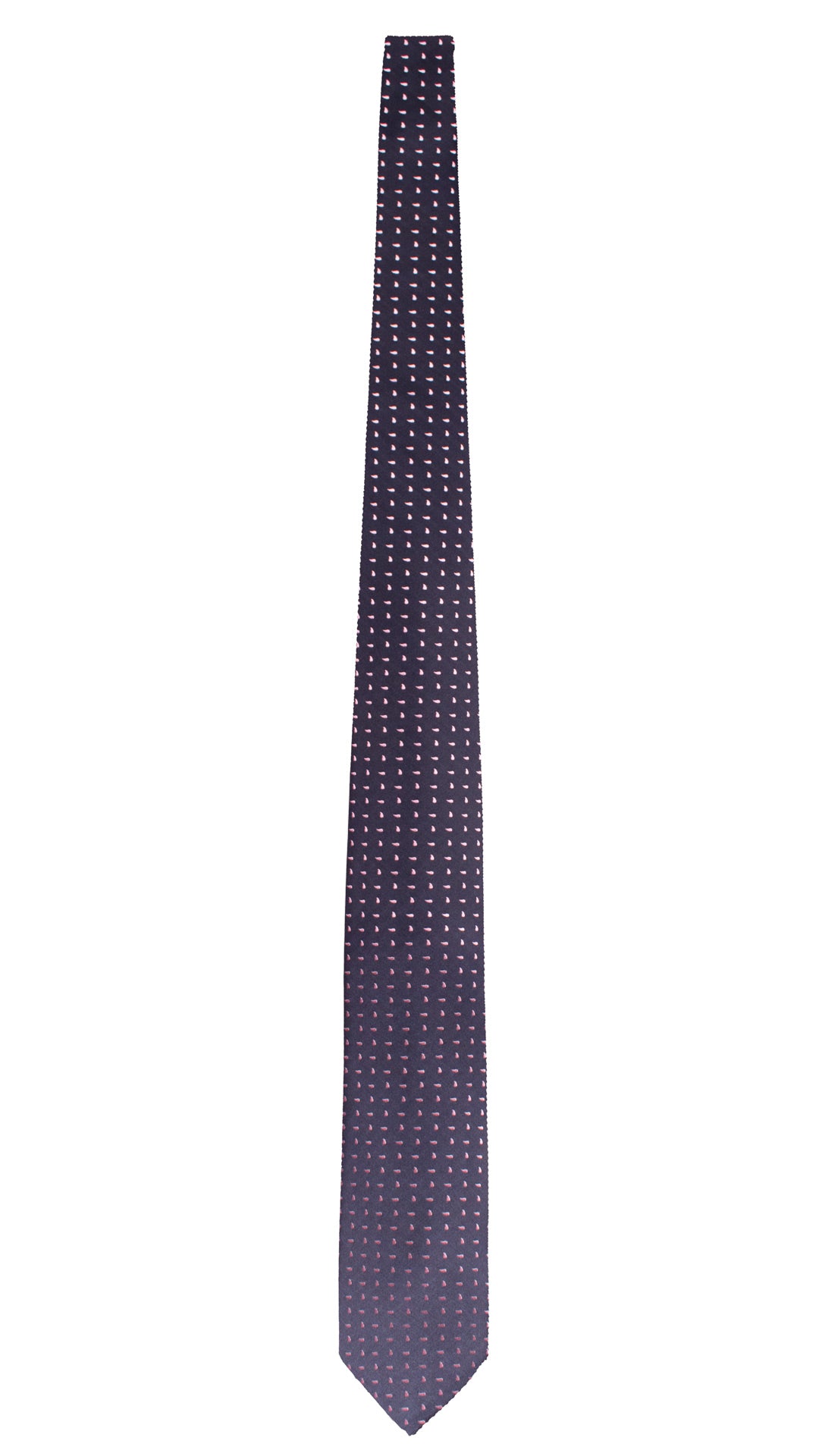 Cravatta di Seta Blu Paisley Rosa 1776 Graffeo Cravatte Made in Italy Intera