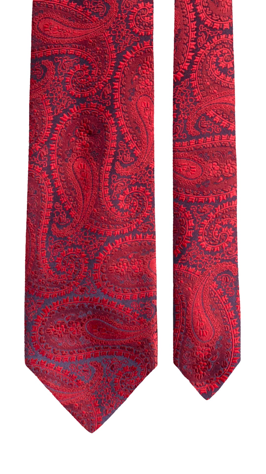 Cravatta di Seta Blu Paisley Rosso Made in Italy Graffeo Cravatte 1511 Pala