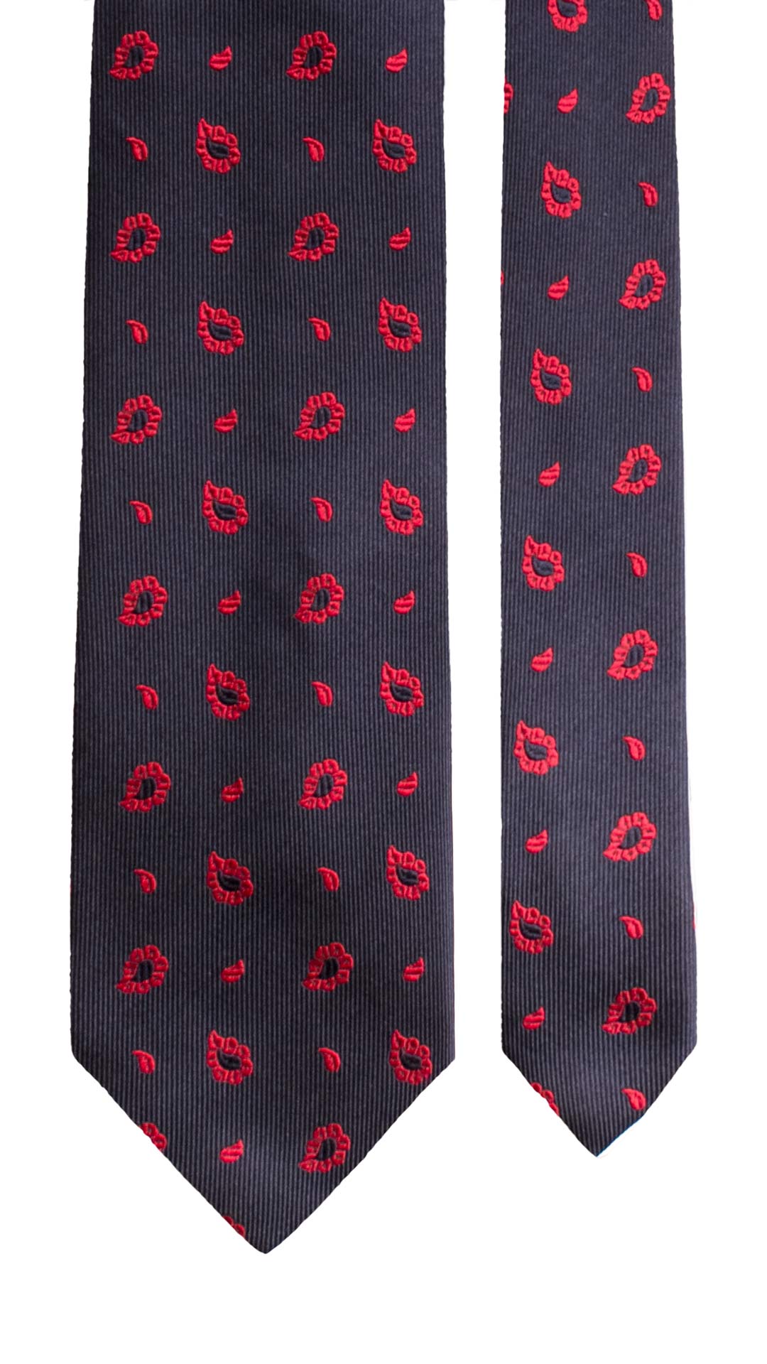 Cravatta di Seta Blu Paisley Rosso 2177 Graffeo Cravatte Made in Italy Pala