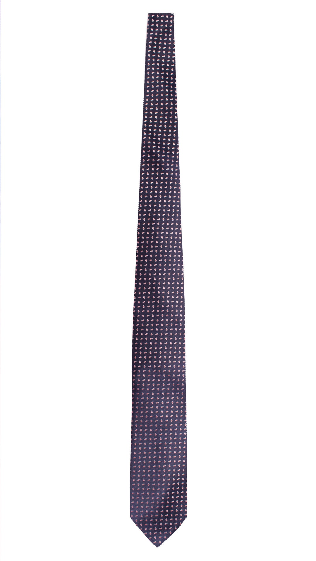Cravatta di Seta Blu Paisley Rosso Bianco 2007 Graffeo Cravatte Made in Italy Intera