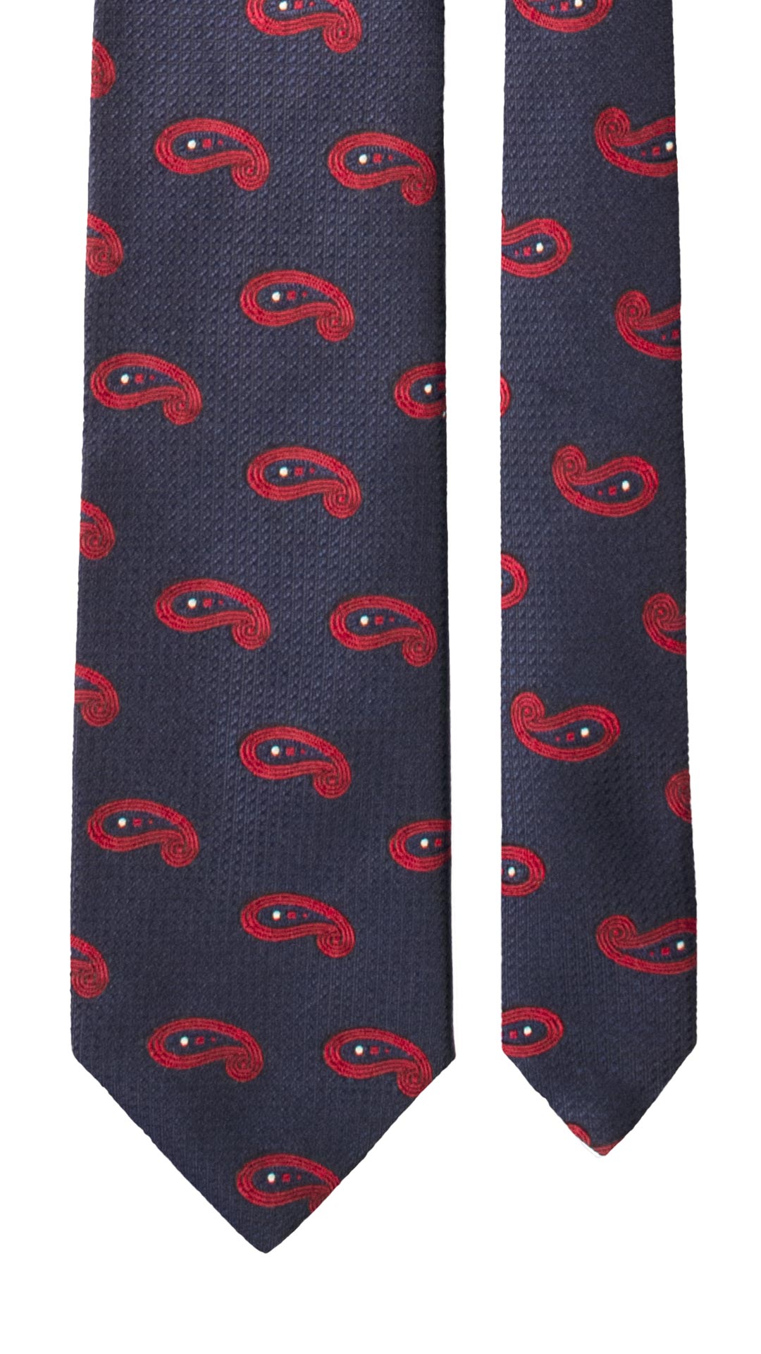 Cravatta di Seta Blu Paisley Rosso Bianco AN7666 Made in Italy Graffeo Cravatte Pala