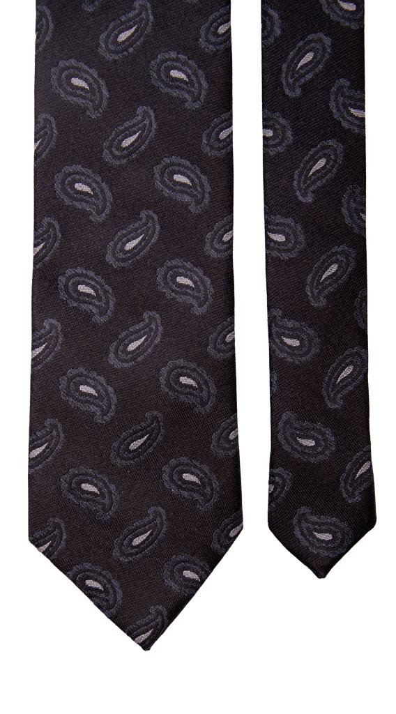Cravatta di Seta Blu Paisley Celeste Made in Italy Graffeo Cravatte Pala