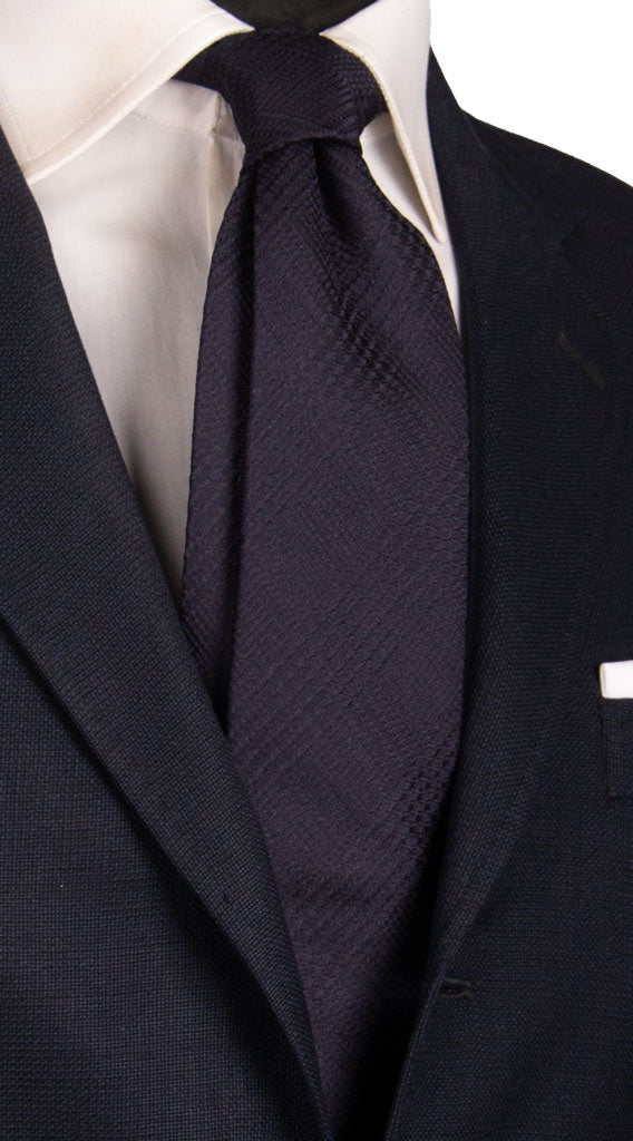 Cravatta di Seta Blu Pricipe di Galles 6844 Made in Italy Graffeo Cravatte