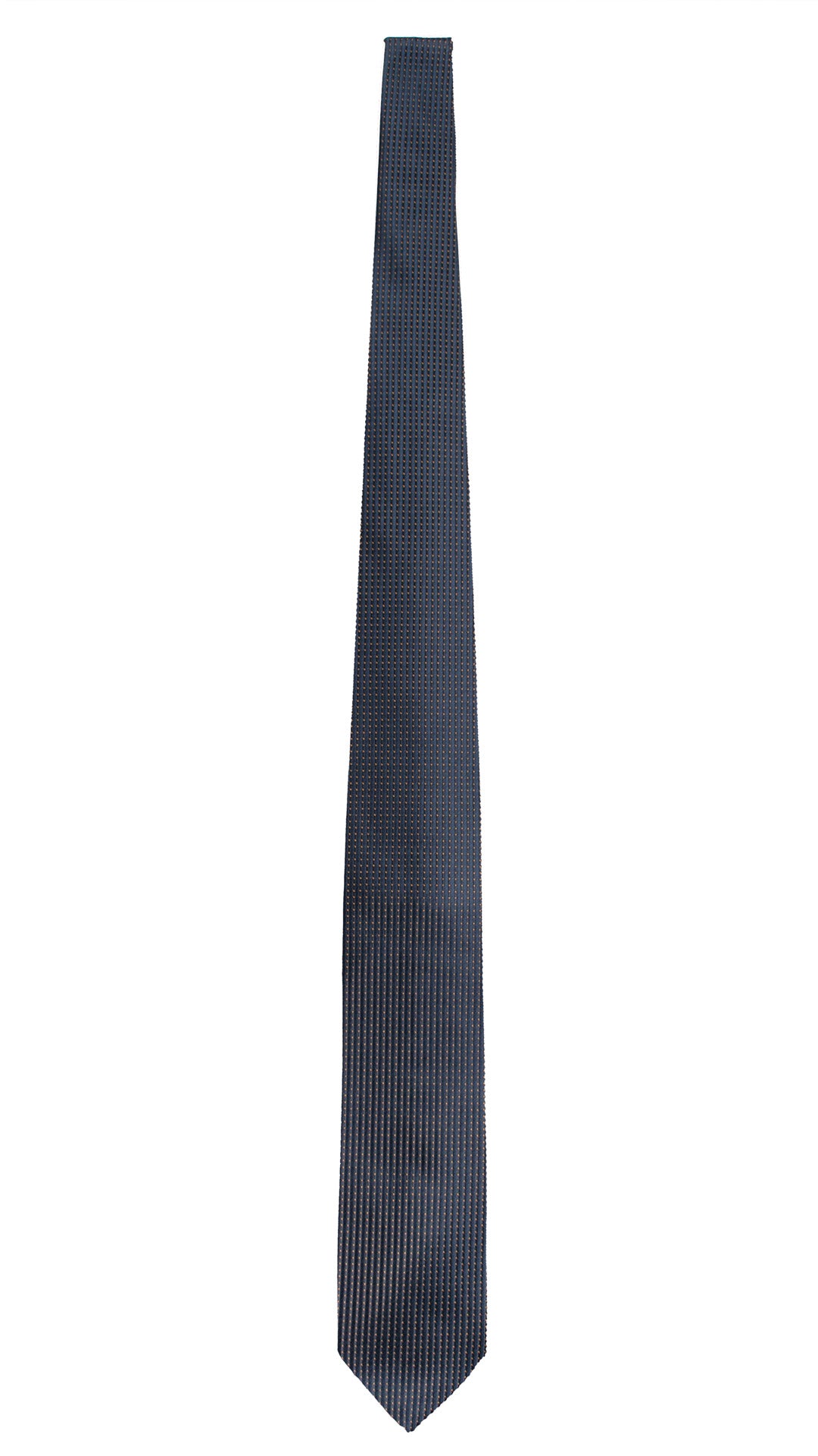 Cravatta di Seta Blu Punto a Spillo Marrone 2155 Graffeo Cravatte Made in Italy Intera