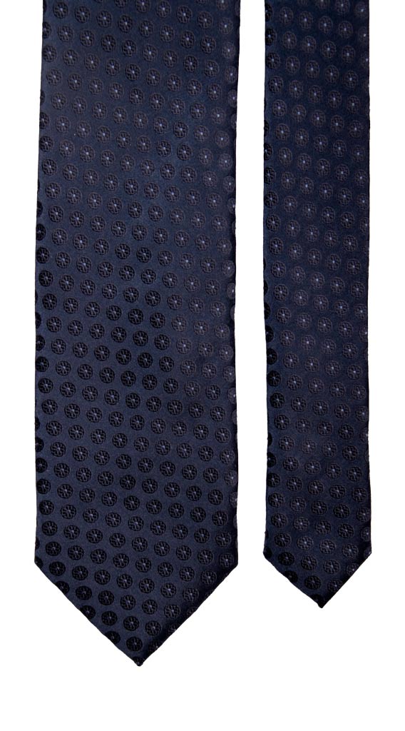Cravatta di Seta Blu a Fiori Celeste Made in Italy Graffeo Cravatte Pala