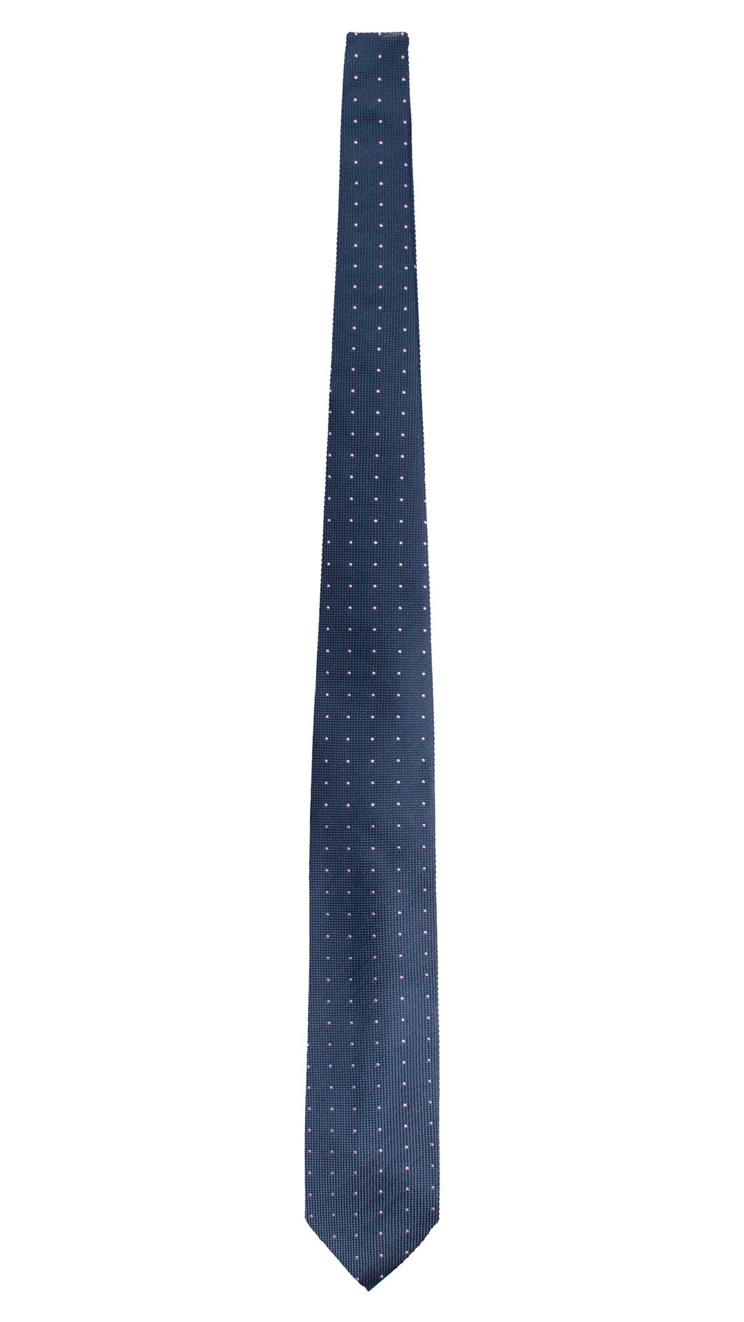 Cravatta di Seta Blu a Pois Glicine 1703 Graffeo Cravatte Made in Italy Intera