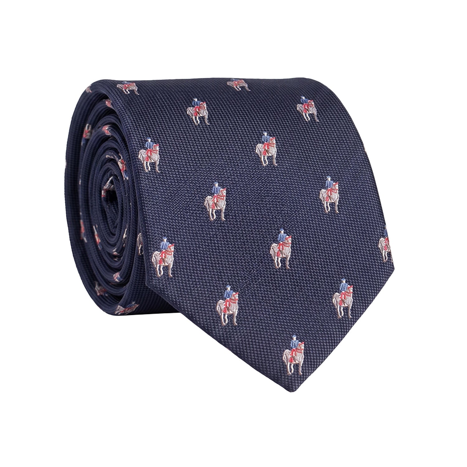 Cravatta di Seta Blu con Animali 1646 Graffeo Cravatte Made in Italy Rotolo