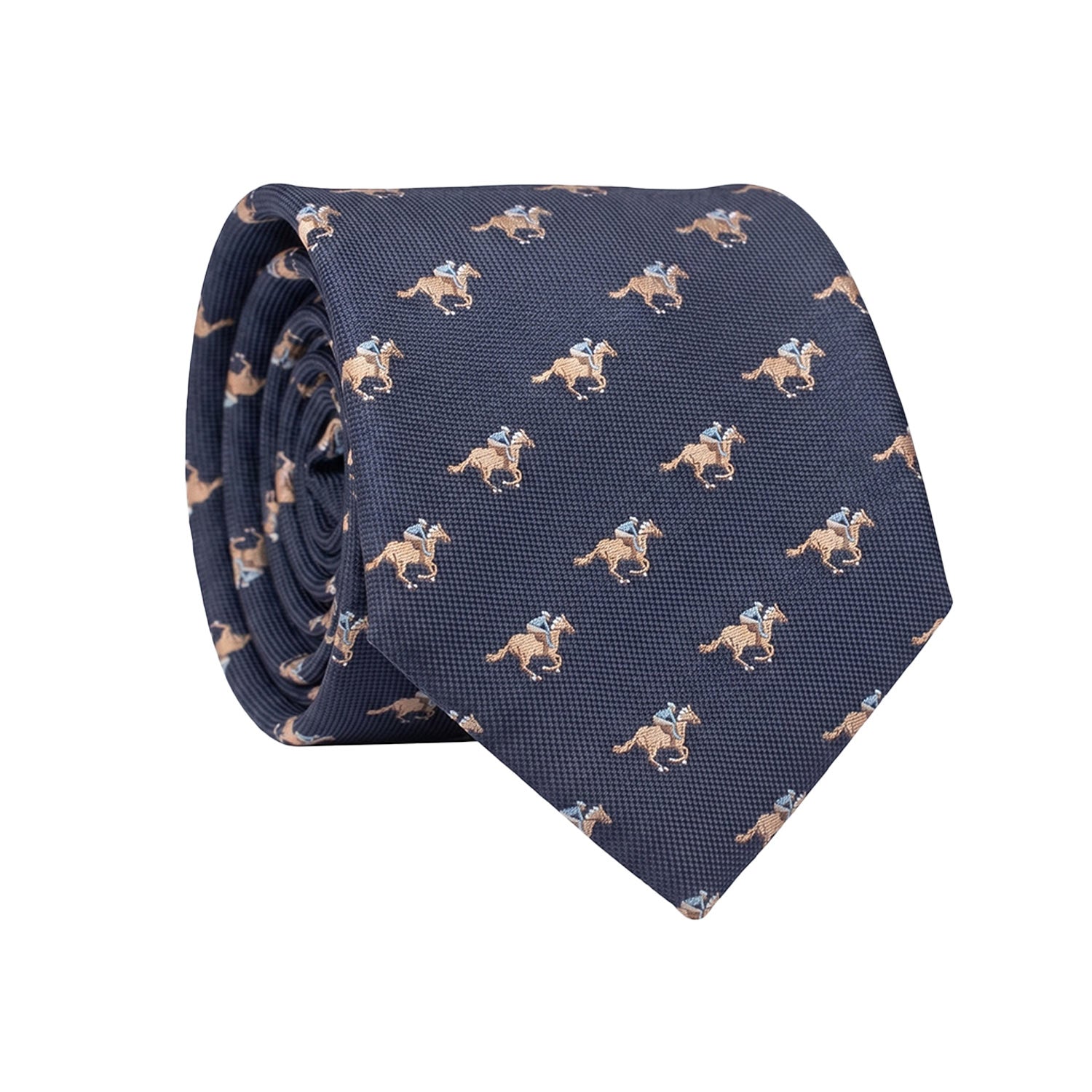 Cravatta di Seta Blu con Animali 1647 Graffeo Cravatte Made in Italy Rotolo
