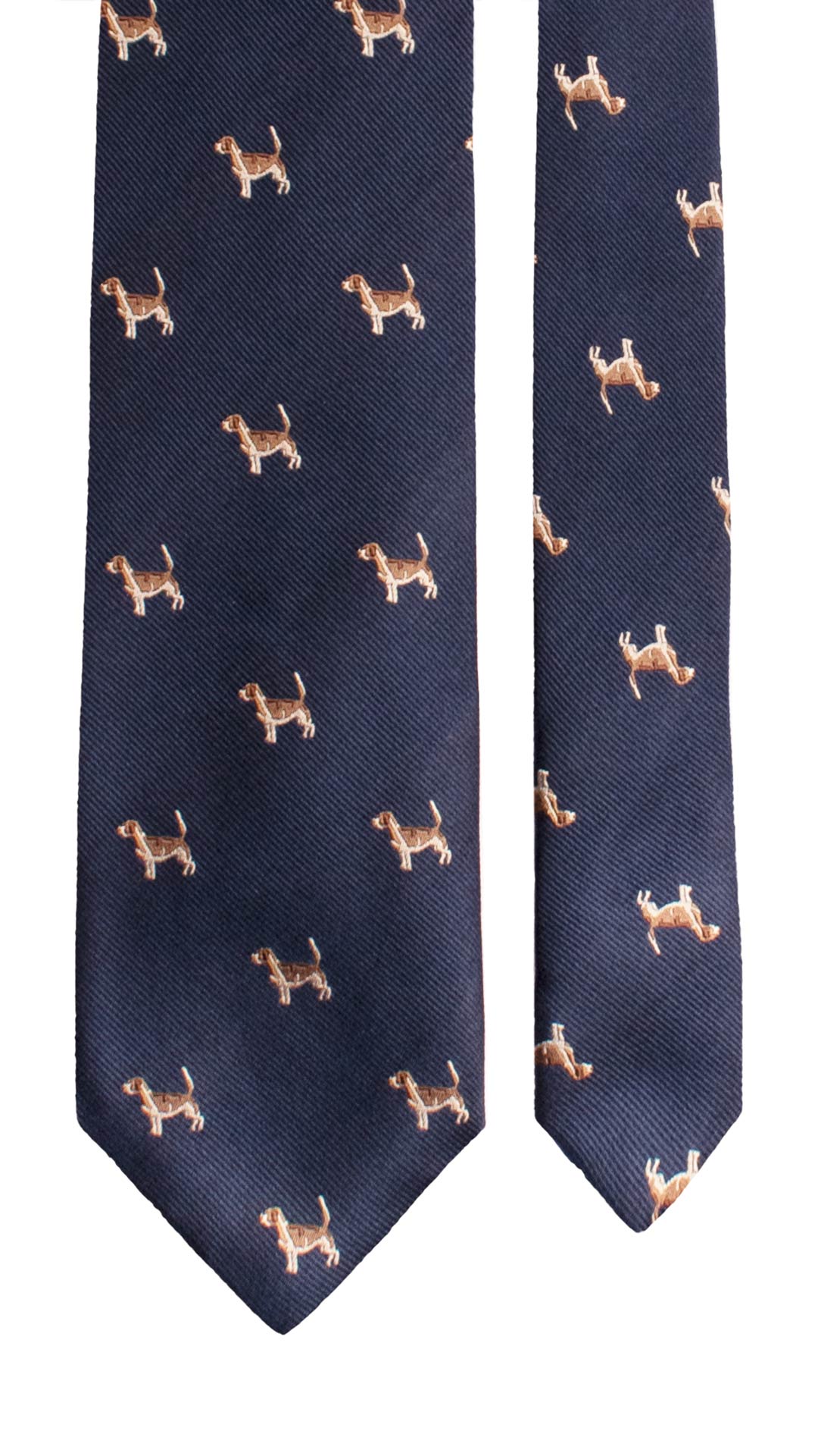 Cravatta di Seta Blu con Animali 1874 Graffeo Cravatte Made in Italy Pala