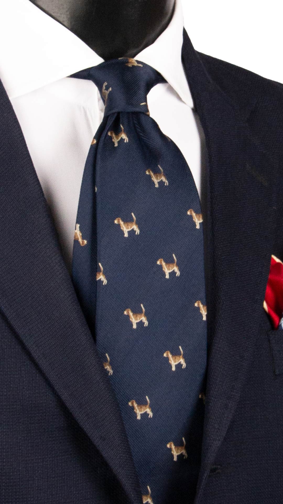 Cravatta di Seta Blu con Animali 1874 Graffeo Cravatte Made in Italy