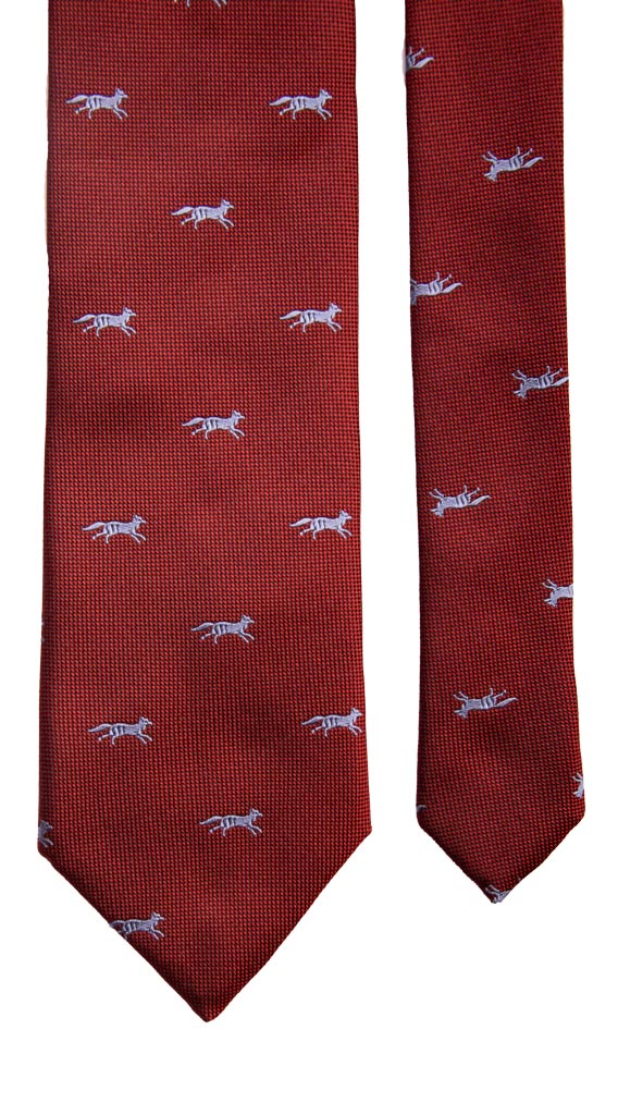 Cravatta di Seta Bordeaux con Animali Made in italy Graffeo Cravatte Pala