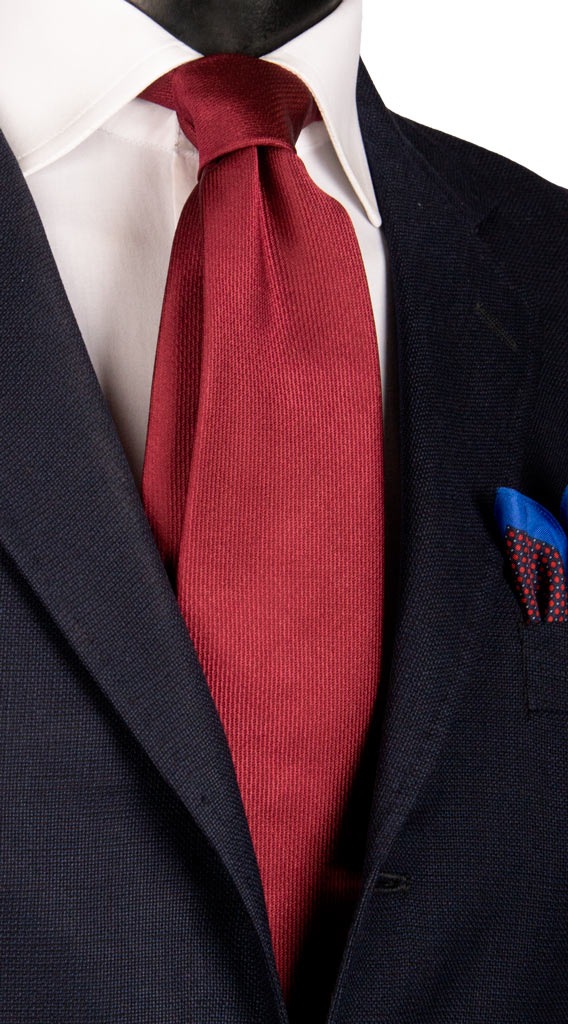 Cravatta di Seta Borgogna Tinta Unita Made in italy Graffeo Cravatte
