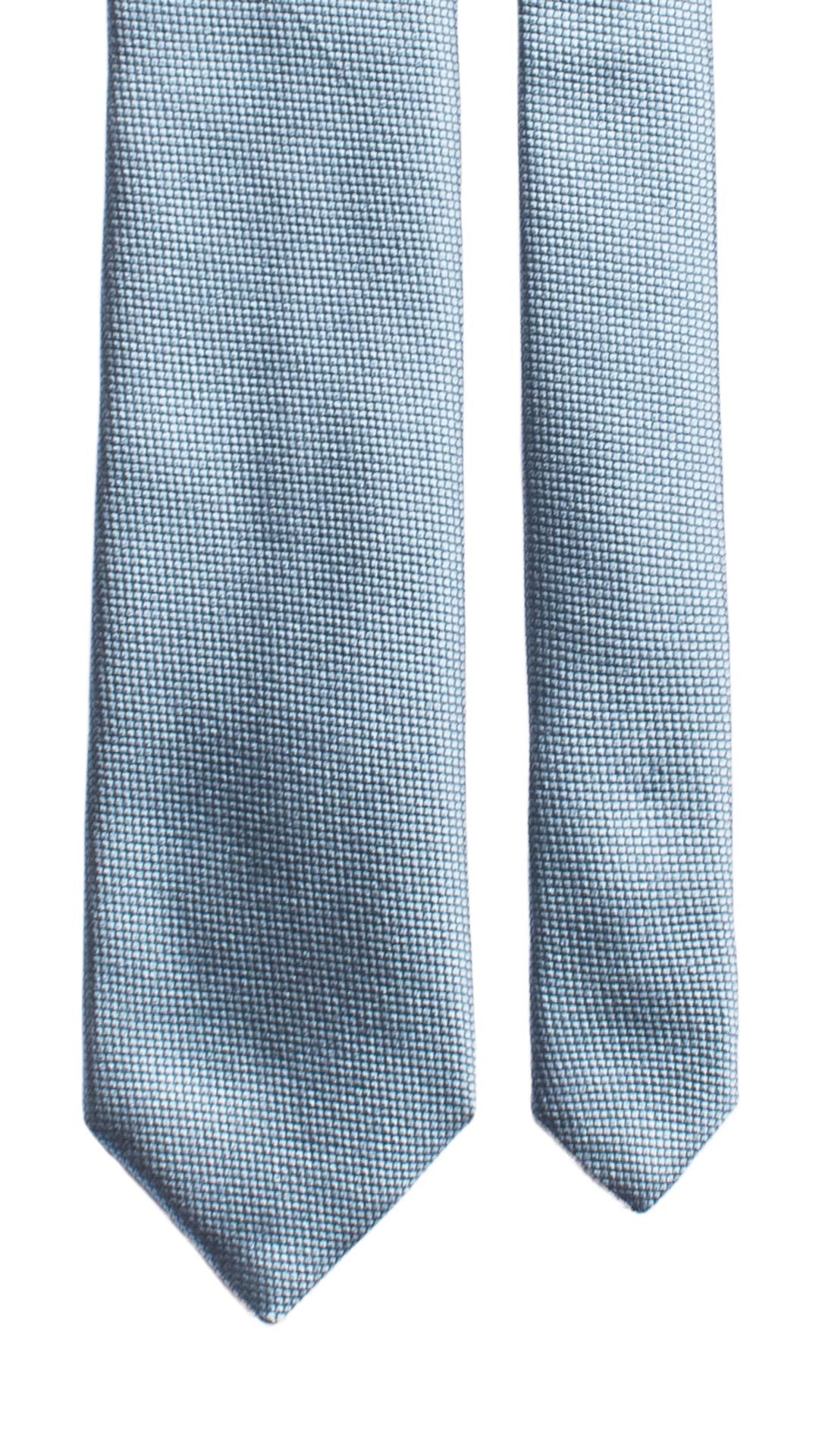 Cravatta di Seta Celeste Fantasia Blu 7230 Graffeo Cravatte Made in Italy Pala